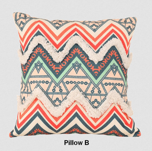 Oriental Decorative Throw Pillows for Living Room, Square Pillows for Couch, Geometric Modern Pillow Covers, Bohemian Decorative Sofa Pillows-Paintingforhome