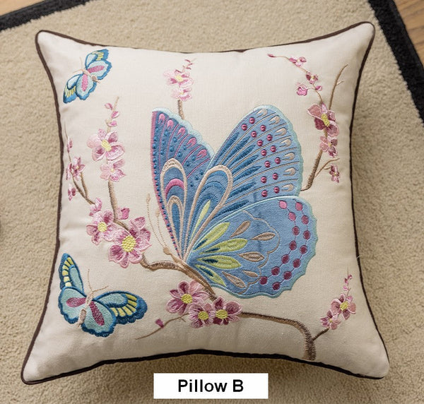 Butterfly Dragonfly Cotton and linen Pillow Cover, Modern Decorative Pillows for Couch, Decorative Throw Pillows for Living Room, Decorative Sofa Pillows-Paintingforhome
