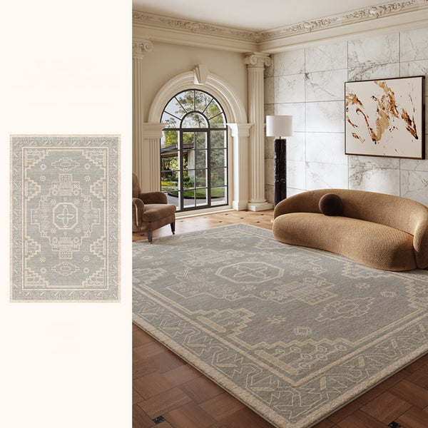 Contemporary Abstract Rugs Next to Bed, Geometric Modern Carpets for Office, Vintage Soft Turkish Rug for Living Room, Large Modern Rugs under Dining Room Table-Paintingforhome