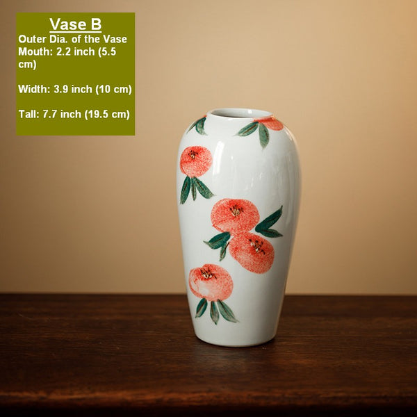 Handmade Water Holding Flower Vases, Modern Flower Vase Centerpiece on Table, Porcelain Flower Vases, Ceramic Bouquet Vases-Paintingforhome