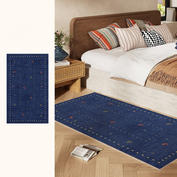 Modern Runner Rugs Next to Bed, Contemporary Runner Rugs for Living Room, Blue Runner Rugs for Hallway, Bathroom Runner Rugs, Kitchen Runner Rugs-Paintingforhome