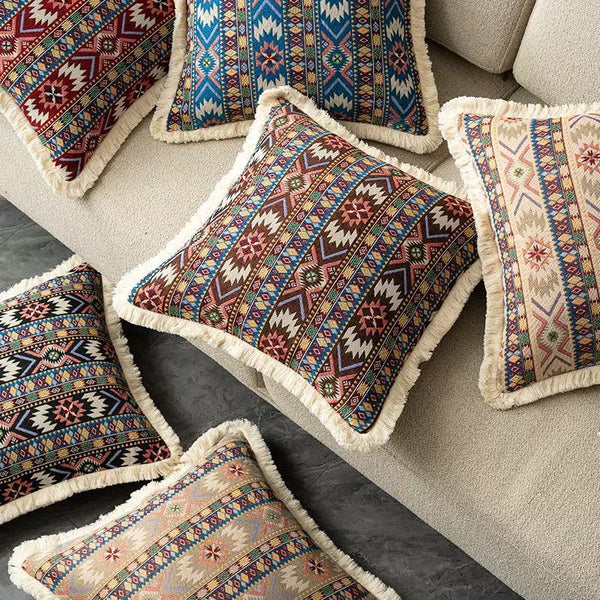 Bohemian Decorative Sofa Pillows for Living Room, Oriental Throw Pillow for Couch, Modern Geometric Decorative Throw Pillows for Bedroom-Paintingforhome
