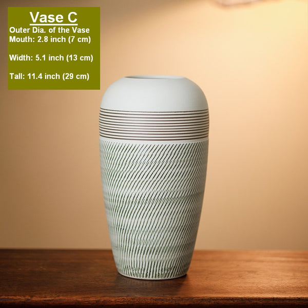 Centerpiece on Dining Table, Large Flower Vase on Table, Pottery Flower Vases Urn, Modern Bouquet Flower Vases, Handmade Water Holding Flower Vases-Paintingforhome