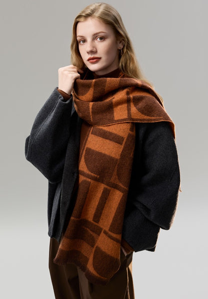 Casual Scarf for Women, Modern Wool Scarf for Women, Fashion Designer Scarf, Cold Weather Scarf, Winter Scarf, Soft Cashmere Scarf for Women-Paintingforhome