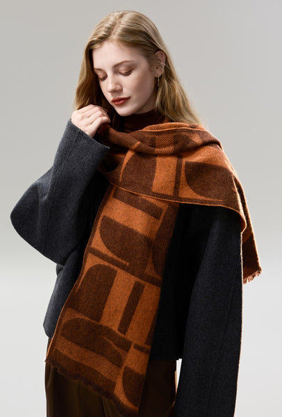 Casual Scarf for Women, Modern Wool Scarf for Women, Fashion Designer Scarf, Cold Weather Scarf, Winter Scarf, Soft Cashmere Scarf for Women-Paintingforhome