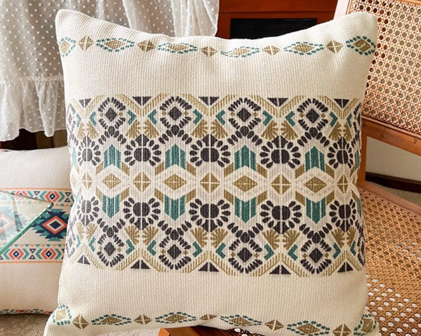 Geometric Modern Pillow Covers, Modern Square Pillows for Couch, Oriental Decorative Throw Pillows for Dining Room, Bohemian Decorative Sofa Pillows-Paintingforhome