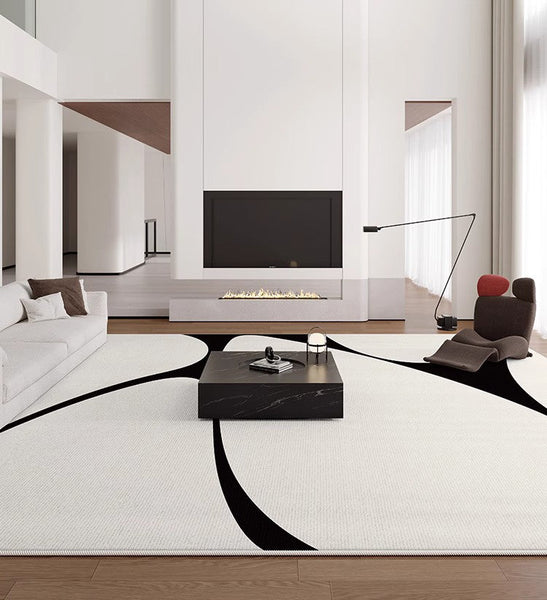 Abstract Contemporary Modern Rugs, Large Modern Rugs for Living Room, Geometric Modern Rugs for Bedroom, Modern Rugs for Dining Room-Paintingforhome