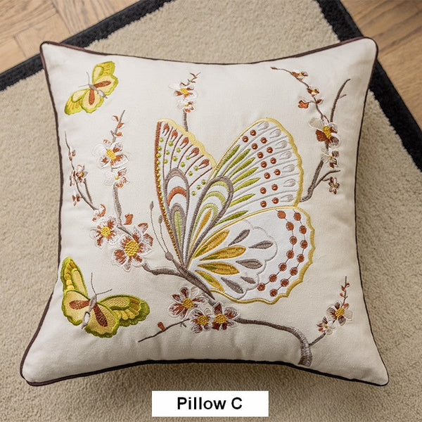Decorative Throw Pillows for Living Room, Decorative Sofa Pillows, Butterfly Dragonfly Cotton and linen Pillow Cover, Modern Decorative Pillows for Couch-Paintingforhome
