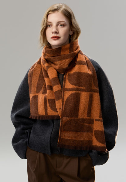 Casual Scarf for Women, Modern Wool Scarf for Women, Fashion Designer Scarf, Cold Weather Scarf, Winter Scarf, Soft Cashmere Scarf for Women-Paintingforhome