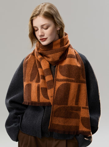 Casual Scarf for Women, Modern Wool Scarf for Women, Fashion Designer Scarf, Cold Weather Scarf, Winter Scarf, Soft Cashmere Scarf for Women-Paintingforhome