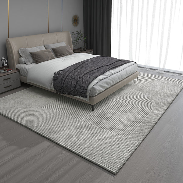 Extra Large Modern Rugs for Bedroom, Gray Contemporary Modern Rugs for Living Room, Geometric Modern Rug Placement Ideas for Dining Room-Paintingforhome