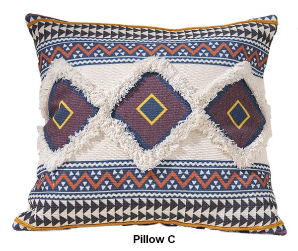 Bohemian Decorative Sofa Pillows for Bedroom, Decorative Square Pillow Covers, Geometric Pattern Decorative Pillow for Couch-Paintingforhome