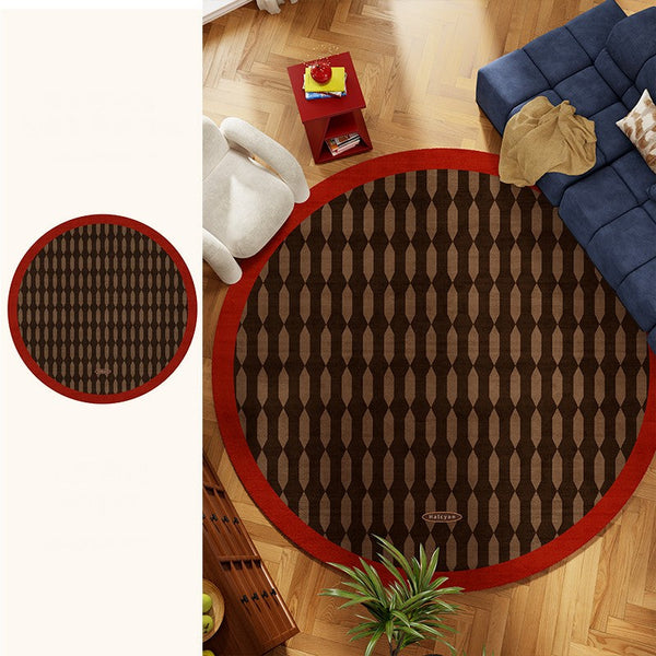 Geometric Modern Rugs for Living Room, Mid Century Circular Rugs for Bedroom, Abstract Contemporary Round Rugs under Chairs, Modern Rugs for Dining Room-Paintingforhome