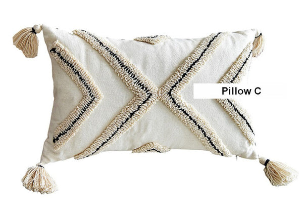 Geometric Square Modern Throw Pillows for Couch, Beige Decorative Throw Pillows, Contemporary Throw Pillow for Interior Design-Paintingforhome