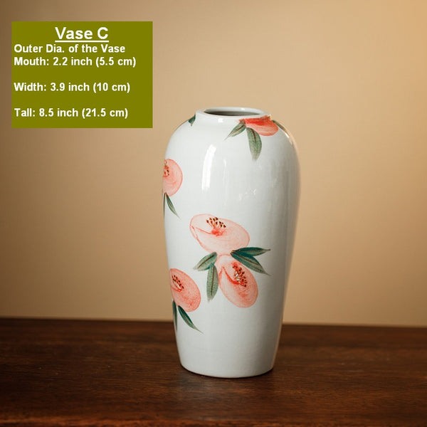 Handmade Water Holding Flower Vases, Modern Flower Vase Centerpiece on Table, Porcelain Flower Vases, Ceramic Bouquet Vases-Paintingforhome