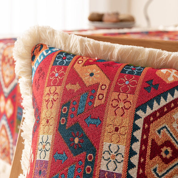 Bedroom Bohemian Decorative Sofa Pillows, Oriental Throw Pillow for Couch, Geometric Decorative Throw Pillows for Living Room-Paintingforhome