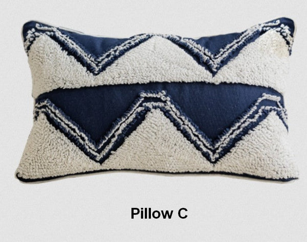 Modern Decorative Pillows for Bedroom, Decorative Pillow Covers, Blue Square Modern Decorative Pillows for Couch, Contemporary Modern Sofa Pillows-Paintingforhome