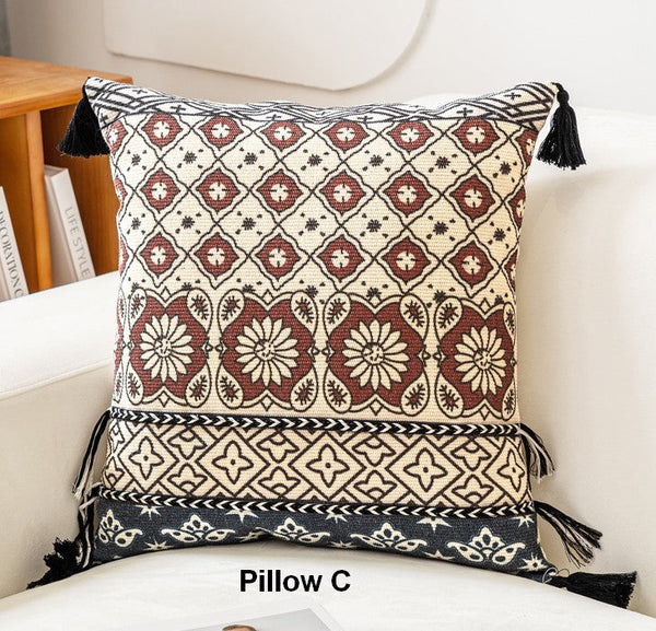 Geometric Modern Pillows, Decorative Throw Pillows for Living Room, Bohemian Decorative Sofa Pillows, Oriental Square Pillows for Couch-Paintingforhome