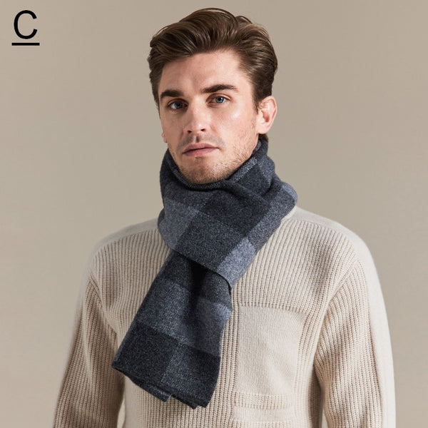 Plaid Scarf for Men, Business Wool Scarf for Gentleman, Men's Winter Scarf, Men's Wool Scarf Winter, Modern Fashion Scarf, Formal Men Scarf Styles, Pure Wool Scarf-Paintingforhome