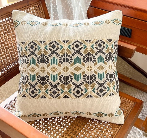 Geometric Modern Pillow Covers, Modern Square Pillows for Couch, Oriental Decorative Throw Pillows for Dining Room, Bohemian Decorative Sofa Pillows-Paintingforhome