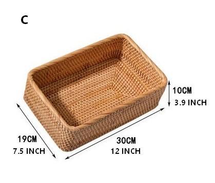 Rectangular Storage Baskets, Storage Baskets for Shelves, Woven Rattan Storage Basket, Kitchen Storage Baskets, Bathroom Storage Baskets-Paintingforhome