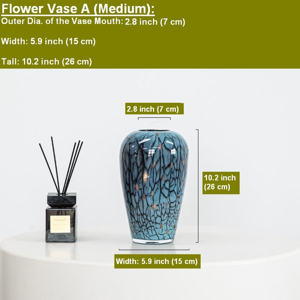 Colored Glaze Vase for Modern Home Decor, Glass Bud Vases, Bouquet Flower Vase, Handmade Liuli Vases, Centerpiece Vases on Table-Paintingforhome