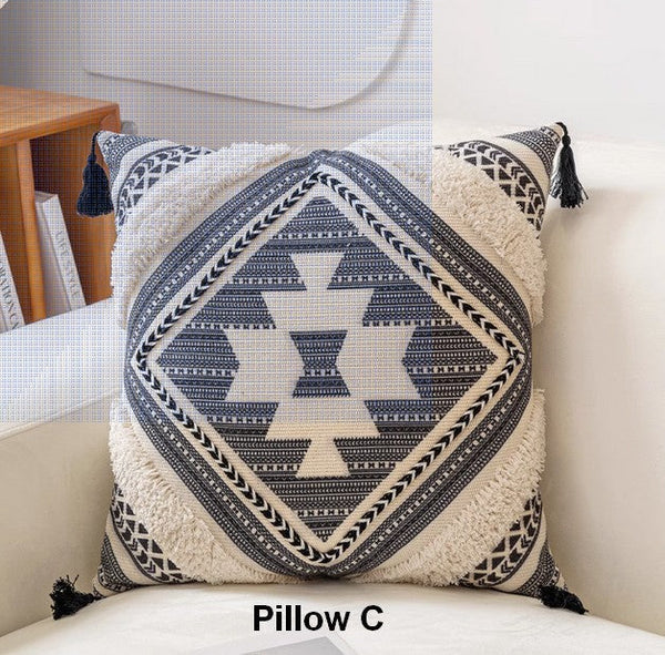 Geometric Modern Pillow Covers, Square Pillows for Couch, Oriental Decorative Throw Pillows for Living Room, Bohemian Decorative Sofa Pillows-Paintingforhome