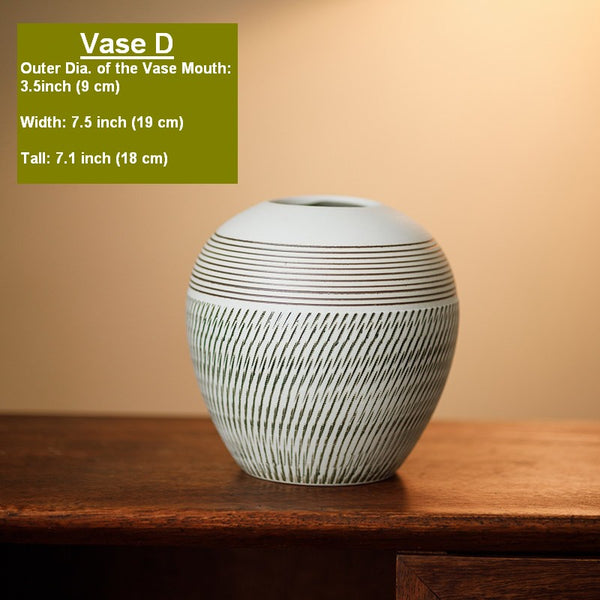 Centerpiece on Dining Table, Large Flower Vase on Table, Pottery Flower Vases Urn, Modern Bouquet Flower Vases, Handmade Water Holding Flower Vases-Paintingforhome