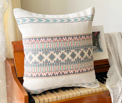 Bohemian Decorative Sofa Pillows, Modern Square Pillows for Couch, Geometric Modern Pillow Covers, Oriental Decorative Throw Pillows for Dining Room-Paintingforhome