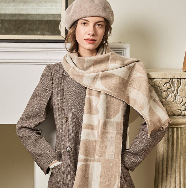 Cold Weather Scarf, Winter Scarf, Soft Cashmere Scarf for Women, Casual Scarf for Women, Modern Wool Scarf for Women, Fashion Designer Scarf-Paintingforhome