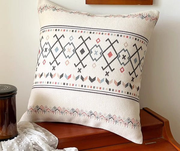 Decorative Throw Pillows for Dining Room, Bohemian Geometric Modern Pillows, Decorative Sofa Pillow Covers, Oriental Square Pillows for Couch-Paintingforhome