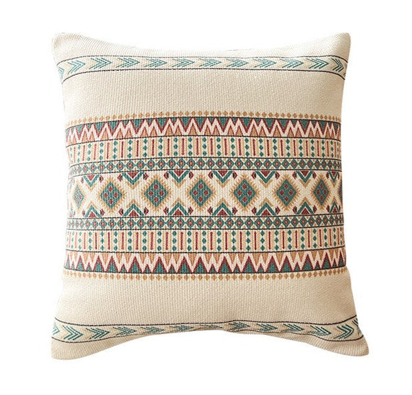 Modern Square Pillows for Couch, Bohemian Decorative Sofa Pillows, Geometric Modern Pillow Covers, Oriental Decorative Throw Pillows for Dining Room-Paintingforhome