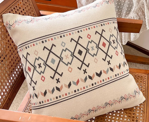 Decorative Throw Pillows for Dining Room, Bohemian Geometric Modern Pillows, Decorative Sofa Pillow Covers, Oriental Square Pillows for Couch-Paintingforhome