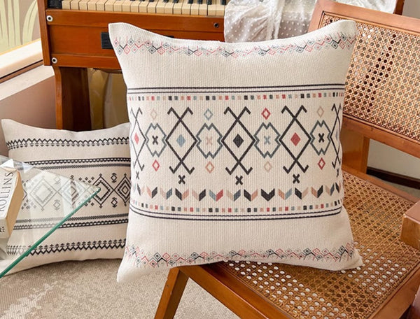 Decorative Throw Pillows for Dining Room, Bohemian Geometric Modern Pillows, Decorative Sofa Pillow Covers, Oriental Square Pillows for Couch-Paintingforhome