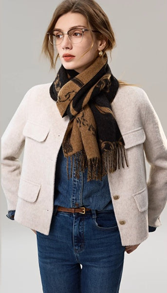 Cold Weather Scarf, Fashion Scarf, Soft Cashmere Scarf for Girls, Elegant Designer Scarf, Holiday Women Scarf, Christmas Gifts for Her, Modern Wool Scarf, Warm Winter Scarf-Paintingforhome