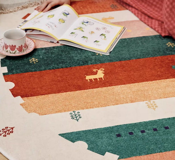 Modern Rugs for Children's Room, Geometric Modern Rug Ideas for Living Room, Circular Modern Rugs for Bathroom, Abstract Contemporary Round Rugs for Dining Room-Paintingforhome