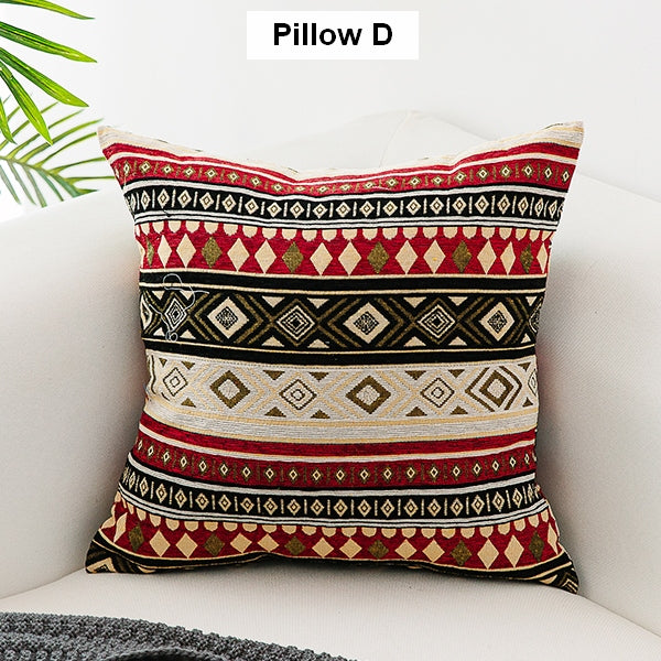 Bohemian Decorative Sofa Pillows, Extra Large Geometric Pattern Chenille Throw Pillows, Oriental Throw Pillow for Couch-Paintingforhome