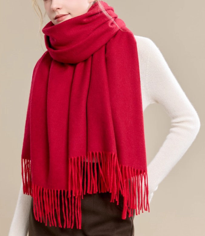 Long Wool Scarf, Soft Wool Scarf for Women, Evening Wrap, Red Winter Shawl, Elegant Shawl, Warm Cape, Fashion Scarf, Christmas Gift, Gifts for Women-Paintingforhome