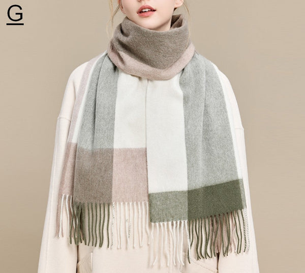 Holiday Scarf, Winter Wool Scarf, Warm Winter Scarf, Christmas Gifts for Her, Cold Weather Scarf, Fashion Scarf, Soft Cashmere Scarf for Girls, Elegant Wool Scarves-Paintingforhome