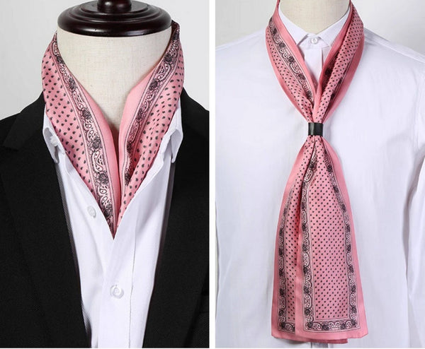Mens Dress Silk Scarf, Short Silk Ascot Men, Lightweight Short Silk Scarf, Casual Silk Scarf Men, Silk Scarf For Blazer, Mens Summer Silk Scarf-Paintingforhome