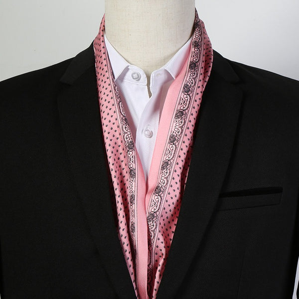 Mens Dress Silk Scarf, Short Silk Ascot Men, Lightweight Short Silk Scarf, Casual Silk Scarf Men, Silk Scarf For Blazer, Mens Summer Silk Scarf-Paintingforhome