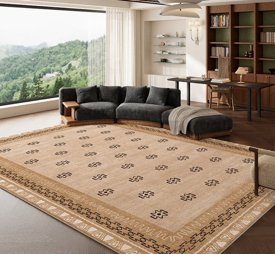 Abstract Contemporary Modern Rugs, Modern Rugs for Dining Room, Geometric Contemporary Rugs Next to Bed, Mid Century Area Rugs for Living Room-Paintingforhome