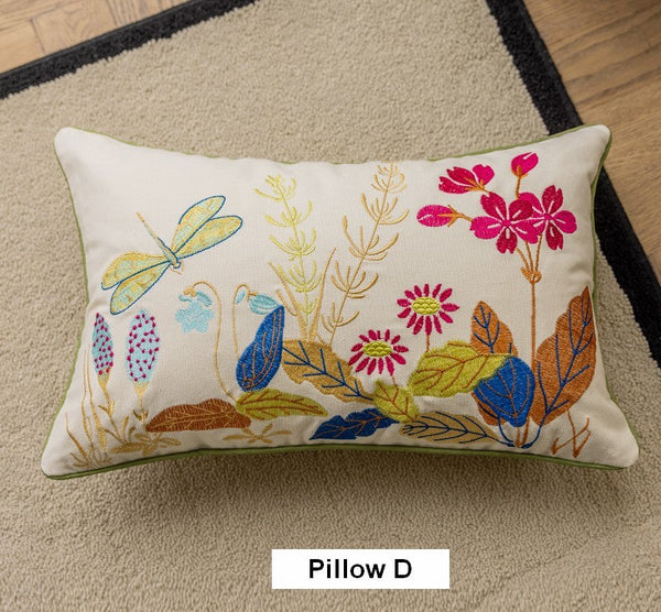 Butterfly Dragonfly Cotton and linen Pillow Cover, Modern Decorative Pillows for Couch, Decorative Throw Pillows for Living Room, Decorative Sofa Pillows-Paintingforhome