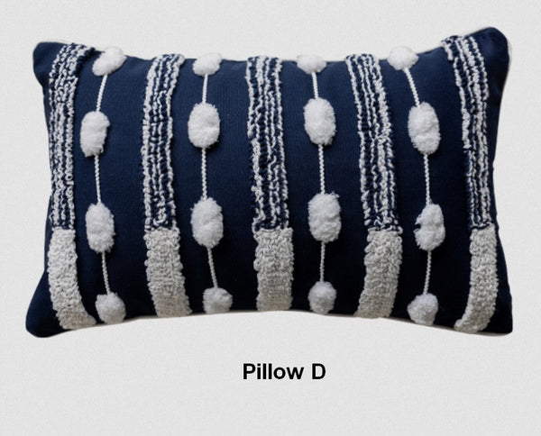 Modern Decorative Pillows for Bedroom, Decorative Pillow Covers, Blue Square Modern Decorative Pillows for Couch, Contemporary Modern Sofa Pillows-Paintingforhome