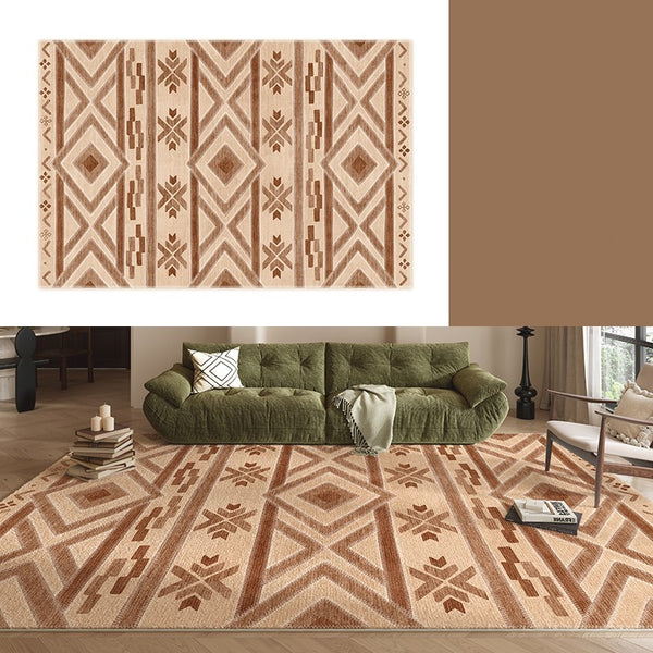 Mid Century Modern Rugs Next to Bed, Contemporary Rugs for Bedroom, Abstract Modern Carpets for Living Room, Modern Rugs for Dining Room-Paintingforhome