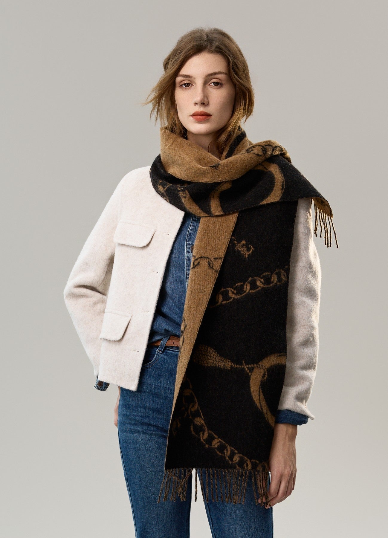 Cold Weather Scarf, Fashion Scarf, Soft Cashmere Scarf for Girls, Elegant Designer Scarf, Holiday Women Scarf, Christmas Gifts for Her, Modern Wool Scarf, Warm Winter Scarf-Paintingforhome