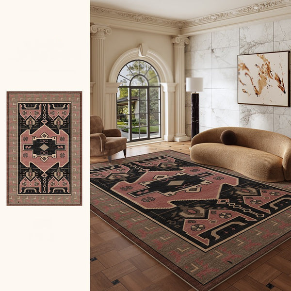 Large Modern Rugs under Dining Room Table, Contemporary Abstract Rugs Next to Bed, Vintage Soft Turkish Rug for Living Room, Geometric Modern Carpets for Office-Paintingforhome