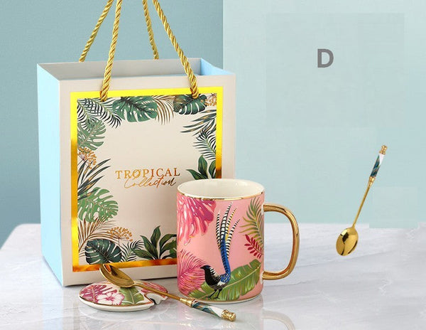 Ceramic Mugs for Office, Large Capacity Jungle Animal Porcelain Mugs, Creative Porcelain Cups, Unique Ceramic Mugs in Gift Box-Paintingforhome