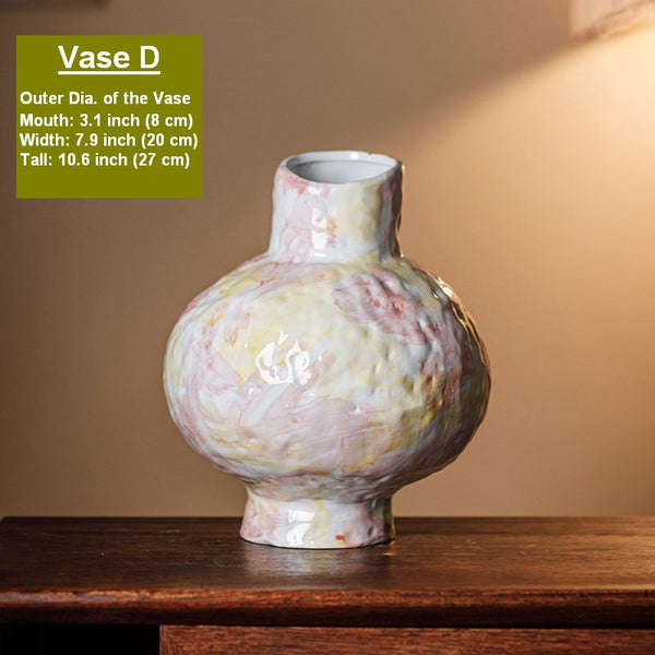 Modern Bouquet Flower Vases, Handmade Water Holding Flower Vases, Centerpiece on Dining Table, Large Flower Vase on Table, Pottery Flower Vases-Paintingforhome