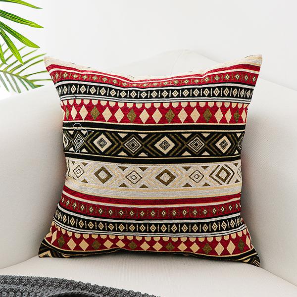 Geometric Pattern Chenille Throw Pillow for Couch, Bohemian Decorative Sofa Pillows, Decorative Throw Pillows-Paintingforhome